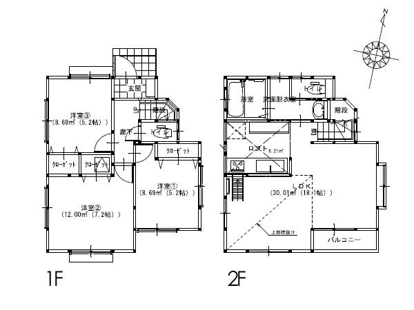 Floor plan. (C Building), Price 39,800,000 yen, 3LDK, Land area 102.98 sq m , Building area 80.94 sq m