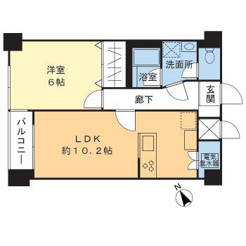 Floor plan. 1LDK, Price 11.8 million yen, Occupied area 41.98 sq m , Balcony area 2.15 sq m new interior renovation completed