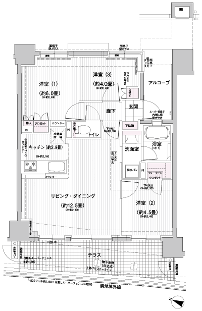 Floor: 3LDK, occupied area: 61.84 sq m, Price: 30.5 million yen, currently on sale