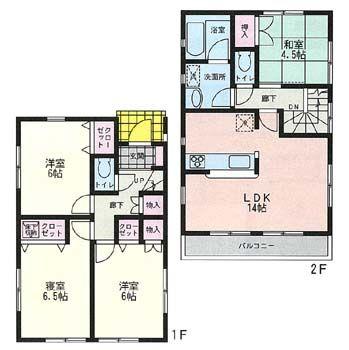 Floor plan. 33,800,000 yen, 4LDK, Land area 100.51 sq m , Building area 85.86 sq m