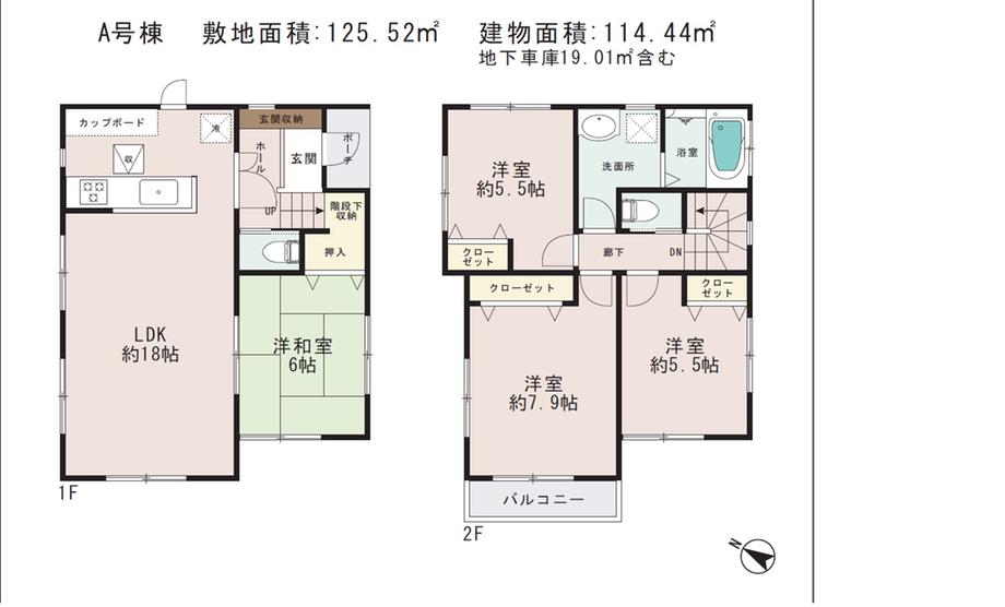 Floor plan. 37 million yen, 4LDK, Land area 125.52 sq m , Building area 114.44 sq m