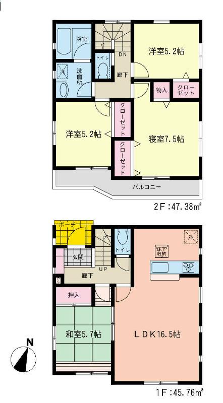 Floor plan. 36,800,000 yen, 4LDK, Land area 100.84 sq m , Building area 93.14 sq m