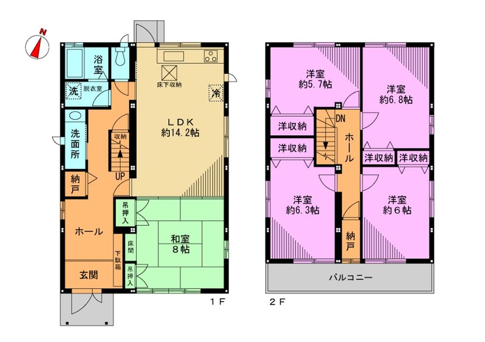 Floor plan. 29,800,000 yen, 5LDK, Land area 220.73 sq m , Building area 123.48 sq m