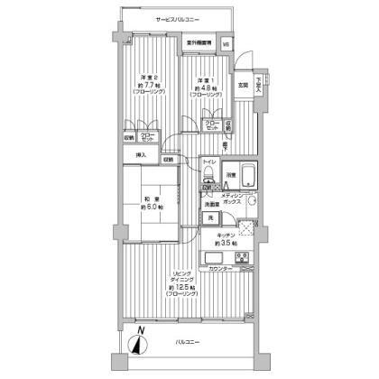 Floor plan. 3LDK, Price 21,800,000 yen, Occupied area 81.44 sq m , Balcony area 3.94 sq m