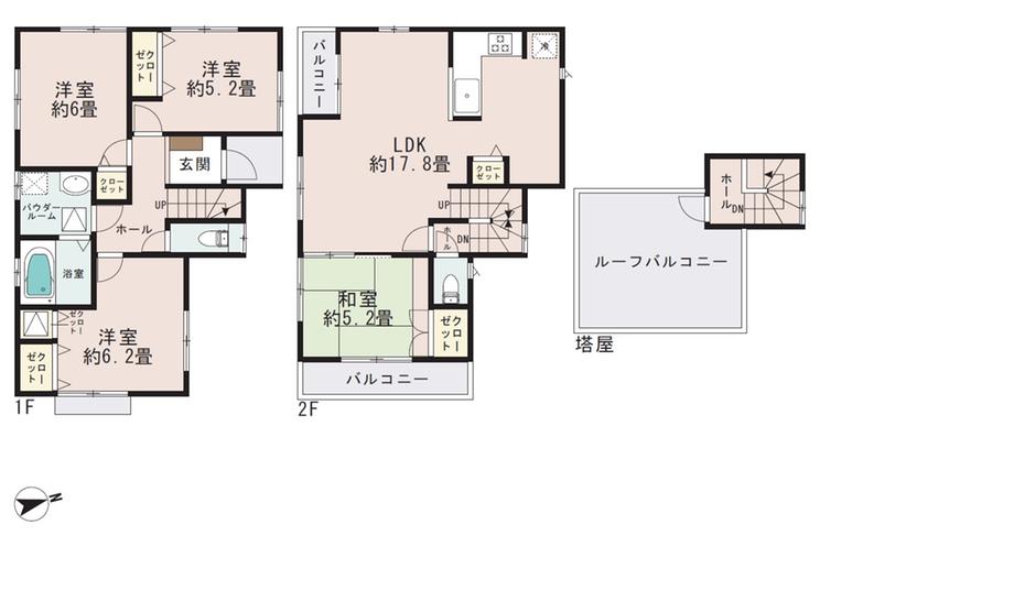 Floor plan. 36,800,000 yen, 4LDK, Land area 103.72 sq m , Building area 98.33 sq m