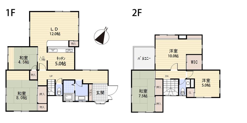 Floor plan. 45,800,000 yen, 5LDK, Land area 285.56 sq m , Building area 157.23 sq m