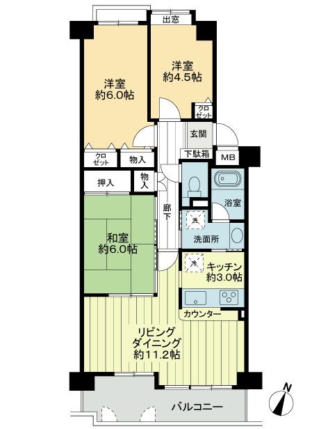 Floor plan. 3LDK, Price 17.8 million yen, Occupied area 70.38 sq m , Balcony area 8.03 sq m floor plan