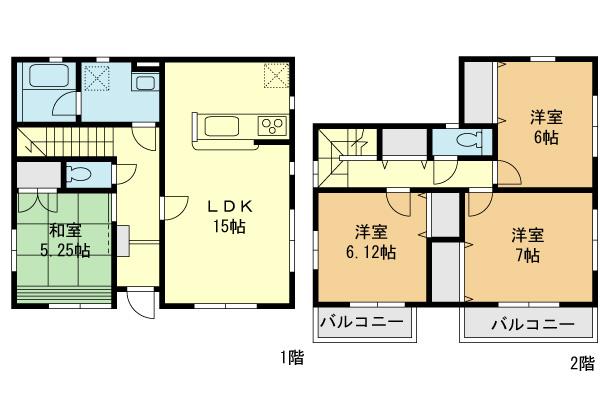 Floor plan. (6 Building), Price 36,800,000 yen, 4LDK, Land area 100.09 sq m , Building area 95.37 sq m