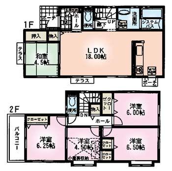 Floor plan. 39,800,000 yen, 5LDK, Land area 145.46 sq m , Building area 105.99 sq m
