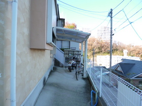 Other common areas. Bicycle parking lot with a roof