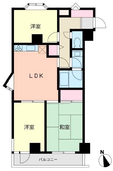 Floor plan. 3LDK, Price 15.8 million yen, Occupied area 47.85 sq m , Balcony area 4.54 sq m