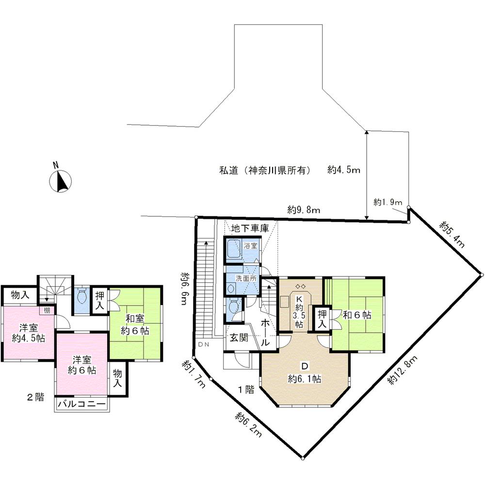 Floor plan. 26,800,000 yen, 4DK, Land area 129 sq m , Building area 82.01 sq m