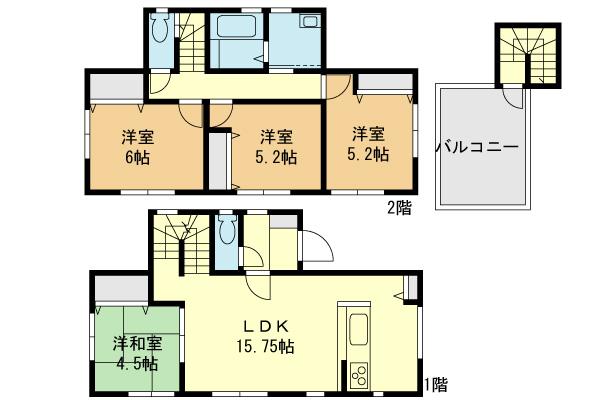 Floor plan. (B Building), Price 29,958,000 yen, 4LDK, Land area 107.55 sq m , Building area 94.2 sq m