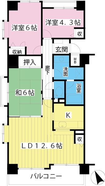 Floor plan. 70.08 square meters ・ 3LDK