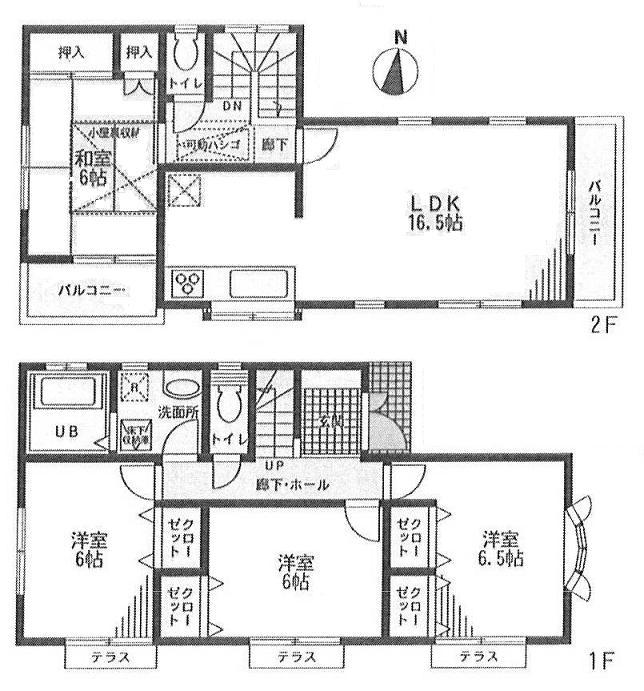 Floor plan. 29,800,000 yen, 4LDK, Land area 109.15 sq m , Building area 97.2 sq m