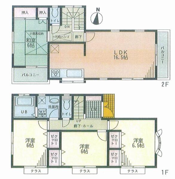 Floor plan. 29,800,000 yen, 4LDK, Land area 109.15 sq m , Building area 114.07 sq m