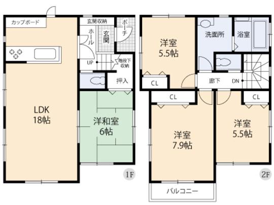 Floor plan. 37 million yen, 4LDK, Land area 125.52 sq m , Building area 114.44 sq m floor plan