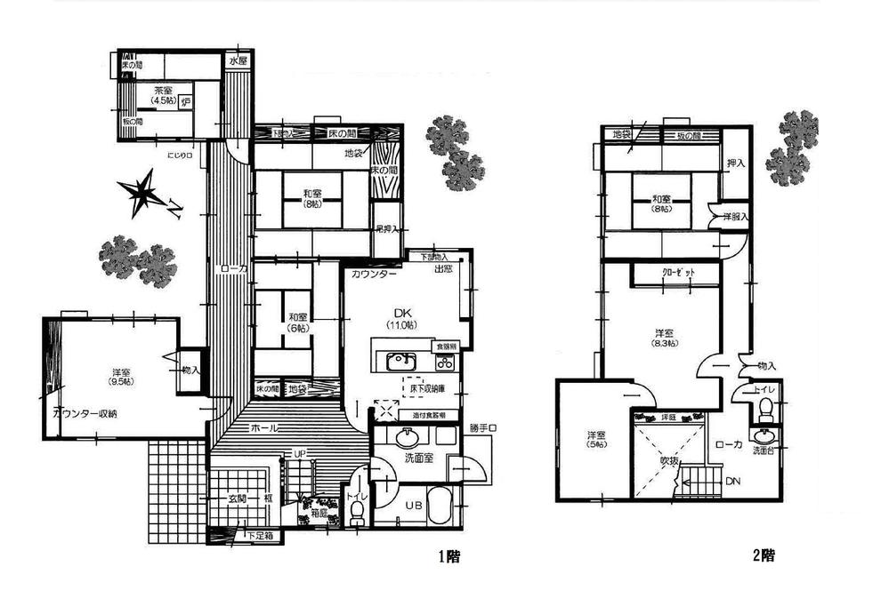 Floor plan. 46,800,000 yen, 7DK, Land area 361.11 sq m , Building area 173.25 sq m