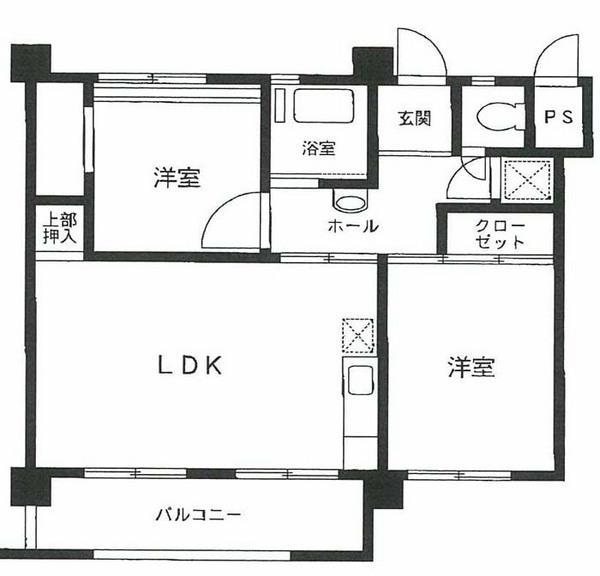 Floor plan. 2LDK, Price 10.8 million yen, Occupied area 50.45 sq m , Balcony area 5.94 sq m