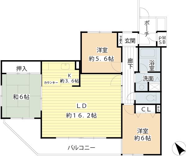 Floor plan. 3LDK, Price 23,900,000 yen, Occupied area 83.24 sq m , Balcony area 13.28 sq m