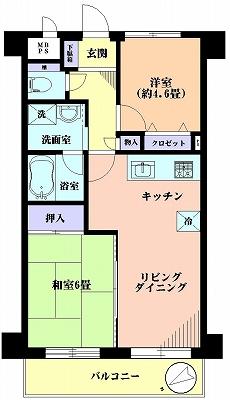 Floor plan. 2LDK, Price 16.8 million yen, Occupied area 50.29 sq m , Balcony area 7.06 sq m