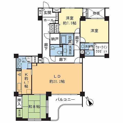 Floor plan. 3LDK, Price 33,800,000 yen, Footprint 130.97 sq m , Balcony area 11.62 sq m floor plan