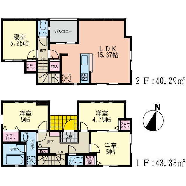 Floor plan. 41,800,000 yen, 4LDK, Land area 104.6 sq m , Building area 83.62 sq m