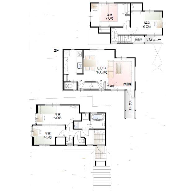 Floor plan. (B Building), Price 32,800,000 yen, 4LDK, Land area 78.25 sq m , Building area 96.08 sq m