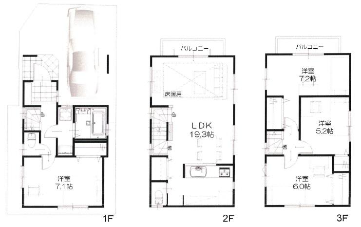 Floor plan. (D), Price 34,500,000 yen, 4LDK, Land area 61.22 sq m , Building area 99.02 sq m