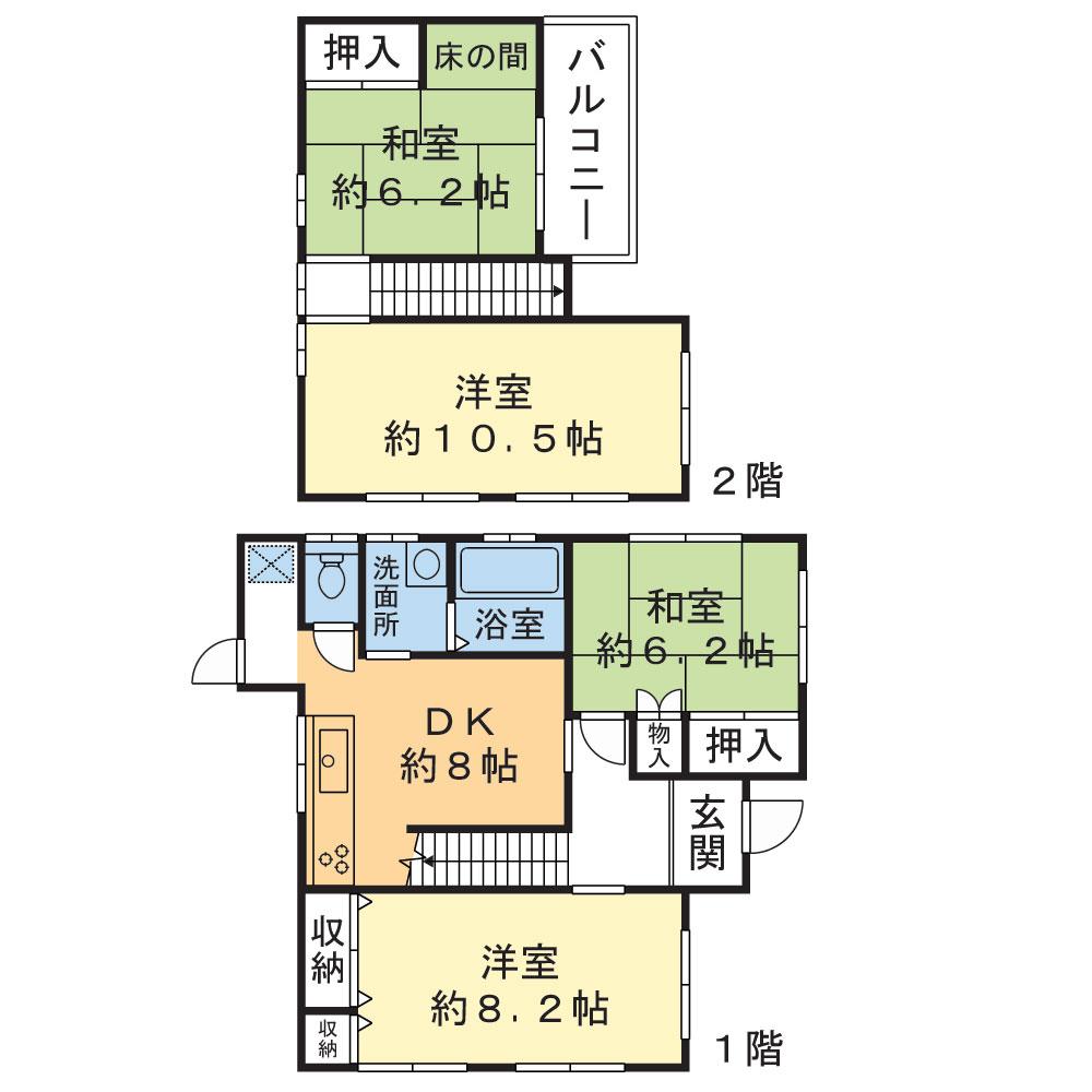 Floor plan. 18.5 million yen, 4DK, Land area 142 sq m , Building area 83.44 sq m