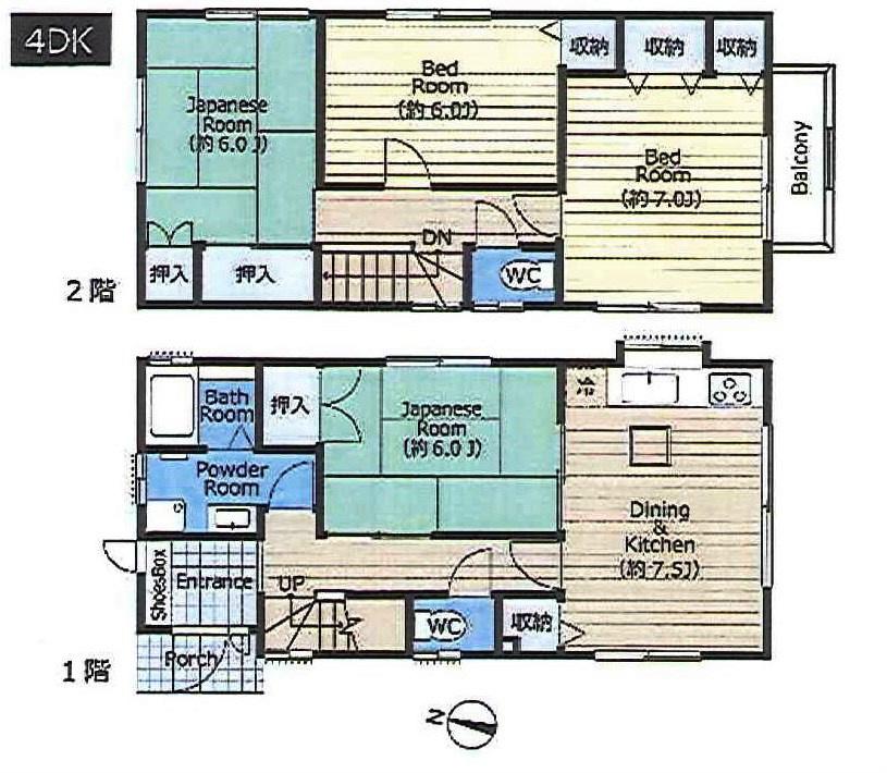 Floor plan. 25,800,000 yen, 4LDK, Land area 111.58 sq m , Building area 85.16 sq m