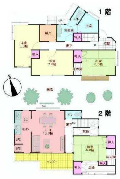 Floor plan. 26,800,000 yen, 4LDK+S, Land area 177.89 sq m , Building area 109.05 sq m