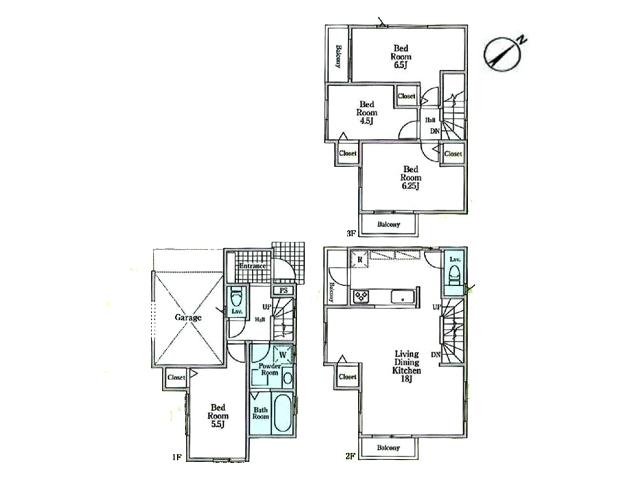 Floor plan. 29,800,000 yen, 4LDK, Land area 65.24 sq m , Building area 107.23 sq m flat 35S corresponding! building ・ Peace of mind with the ground guarantee!