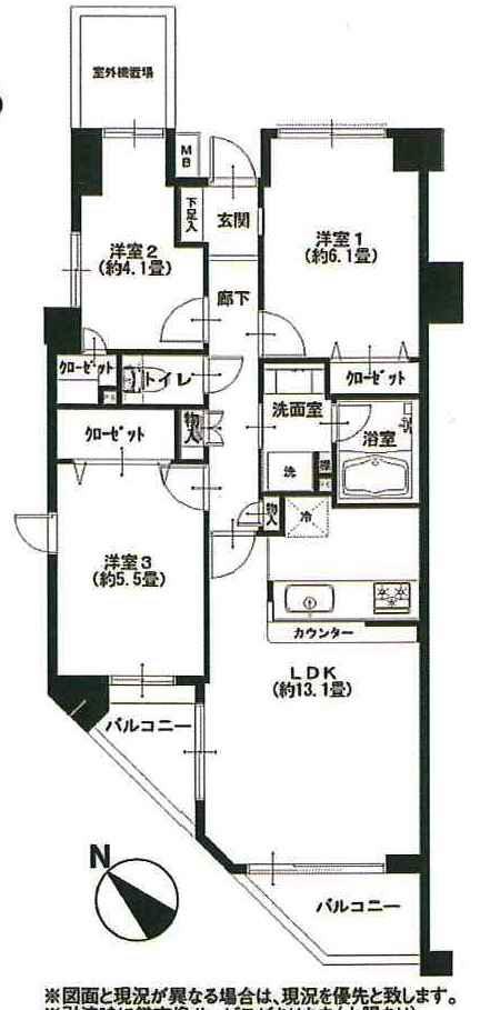 Floor plan. 3LDK, Price 29,900,000 yen, Occupied area 64.08 sq m