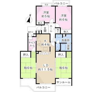 Floor plan. 4LDK + S (storeroom), Price 23,300,000 yen, Occupied area 98.55 sq m , Between the balcony area 11.9 sq m floor plan