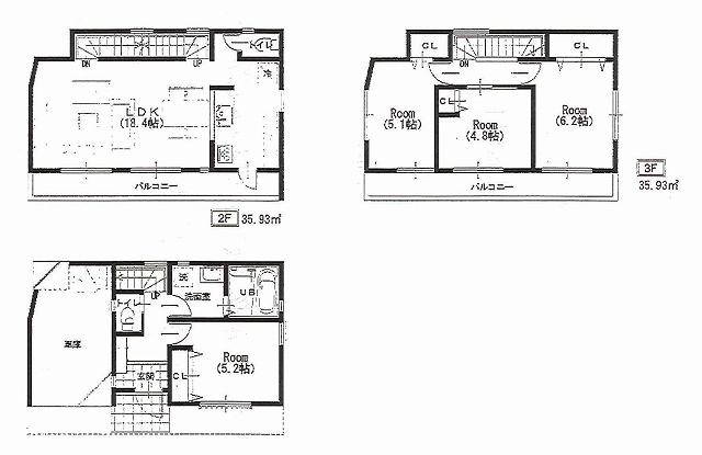 Floor plan. 33,800,000 yen, 4LDK, Land area 60.2 sq m , Building area 109.44 sq m