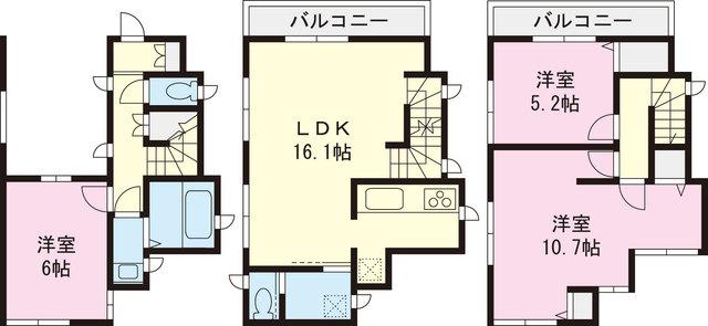 Floor plan. 29,800,000 yen, 3LDK, Land area 55.75 sq m , Building area 90.38 sq m
