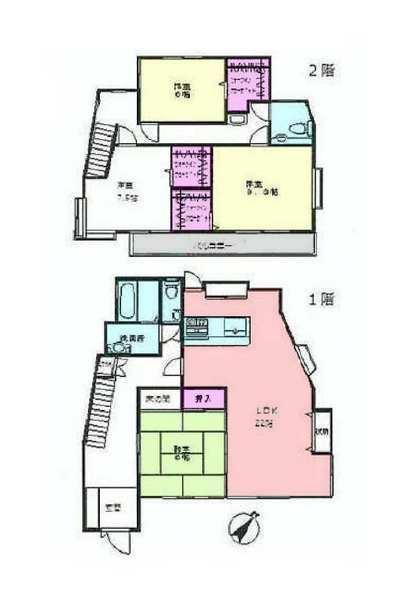 Floor plan. 64,800,000 yen, 4LDK, Land area 239.92 sq m , Building area 143.38 sq m