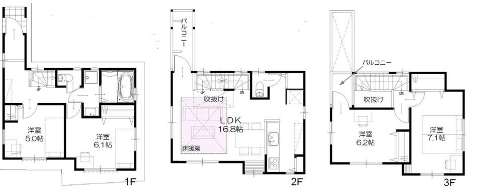 Floor plan. (C Building), Price 31,800,000 yen, 4LDK, Land area 79.91 sq m , Building area 95.86 sq m