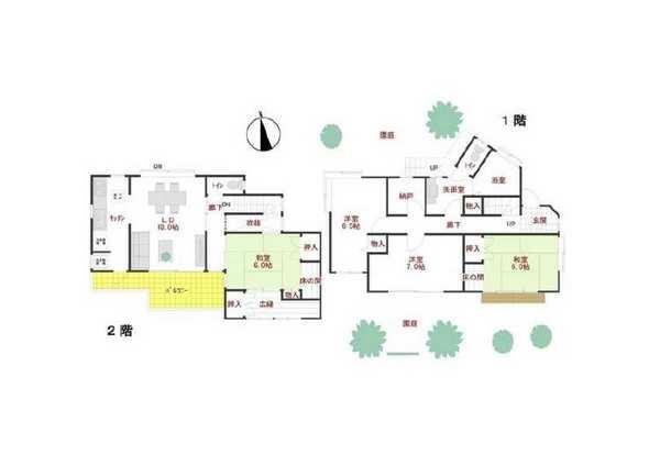 Floor plan. 27,800,000 yen, 4LDK+S, Land area 176.65 sq m , Building area 109.05 sq m