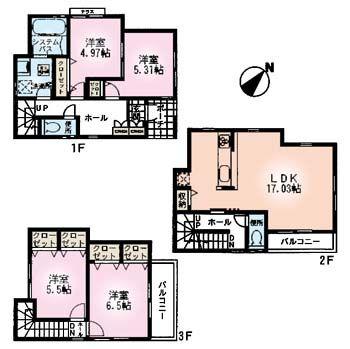 Floor plan. 29,800,000 yen, 4LDK, Land area 87.22 sq m , Building area 103.09 sq m