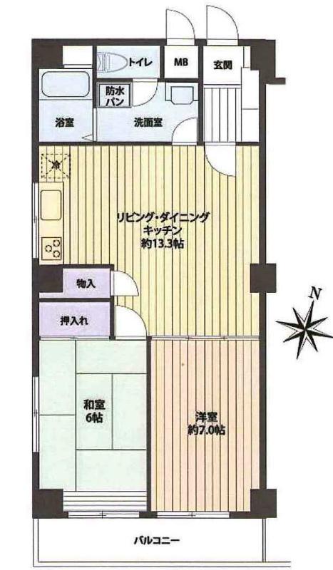 Floor plan. 2LDK, Price 19.9 million yen, Occupied area 60.48 sq m