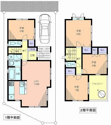 Floor plan. 39,800,000 yen, 3LDK, Land area 105.85 sq m , Building area 101.85 sq m