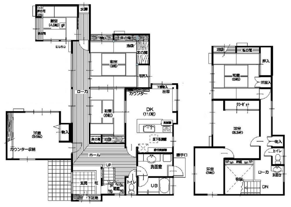 Floor plan. 42,800,000 yen, 7LDK, Land area 361.11 sq m , Building area 173.25 sq m