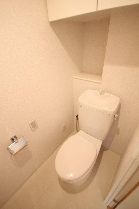 Toilet. It is a photograph of a different floor of the room