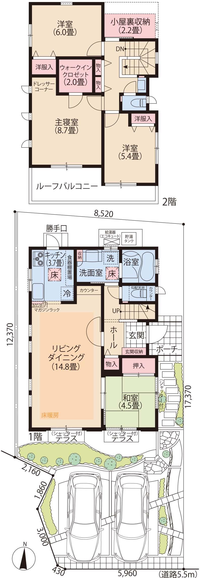 Floor plan. (Plan NO13-5 (Keikyu real estate)), Price 51,900,000 yen, 4LDK, Land area 141.68 sq m , Building area 107.62 sq m