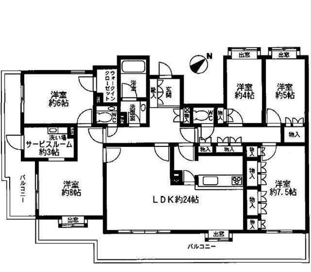 Floor plan. 5LDK+S, Price 33,800,000 yen, Footprint 166.26 sq m , Balcony area 41.5 sq m