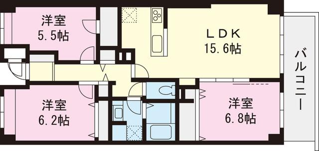 Floor plan. 3LDK, Price 24,990,000 yen, Occupied area 78.85 sq m , Balcony area 8.77 sq m