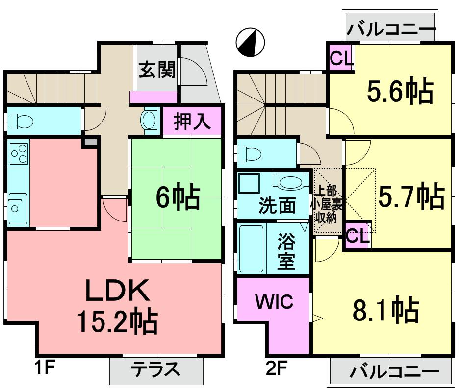 Floor plan. 30,800,000 yen, 4LDK, Land area 102.94 sq m , Building area 99.36 sq m