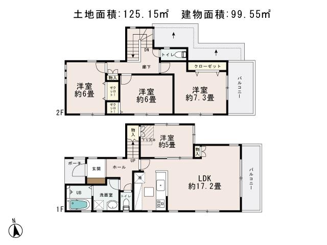 Floor plan. 38,800,000 yen, 4LDK, Land area 125.15 sq m , Priority to the present situation is if it is different from the building area 99.55 sq m drawings